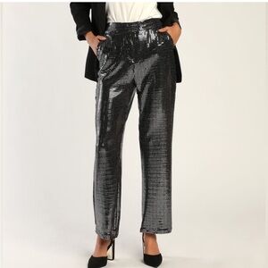 Lulu's Black Sequin Pants